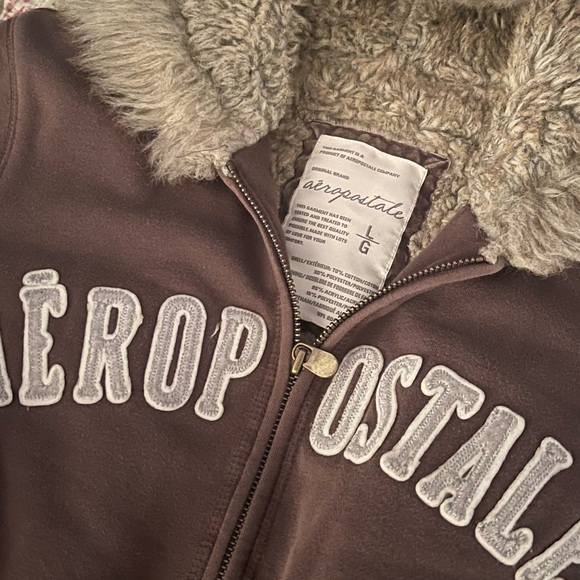 Aeropostale Brown Jacket with Faux Fur Trim - Picture 4 of 4